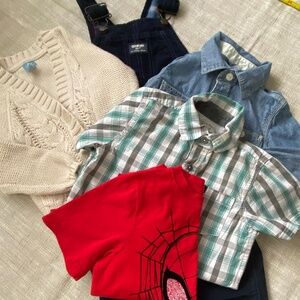 Boys Sz 3- 5 pc Bundle- Osh Kosh Flannel Corduroy, Gap ,Calvin Klein, Marvel-Sz3